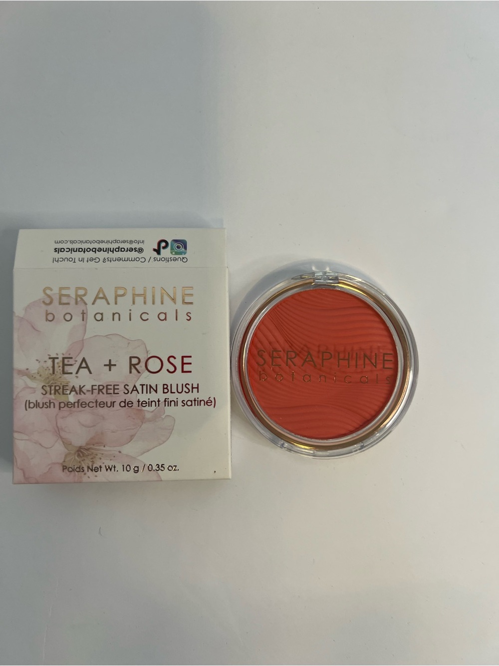 Seraphine Botanicals Tea + Rose Satin Blush Pomegranate 10g New Retail $32